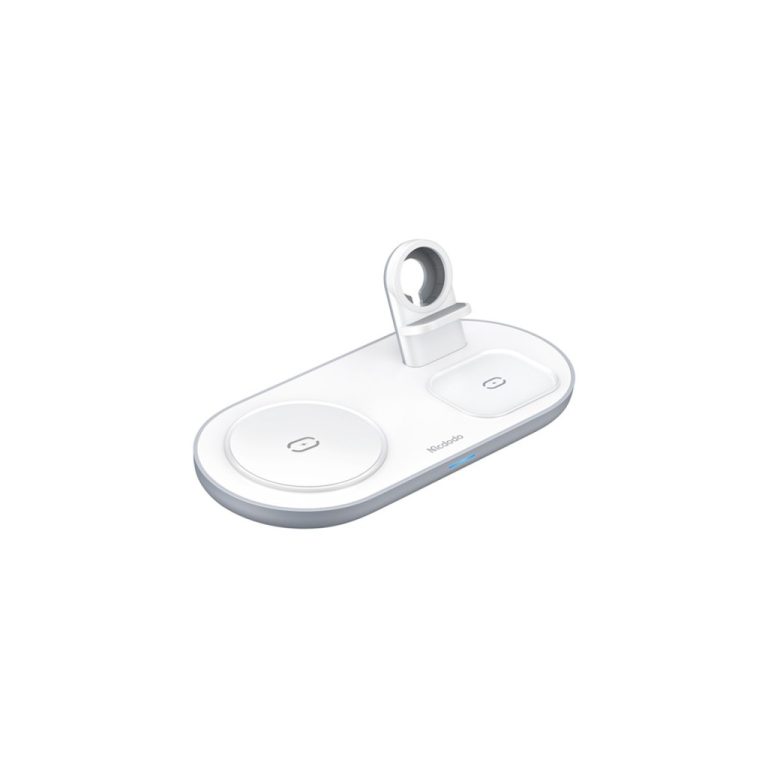3in1 iPhone Uyumlu Air Pod Apple Watch Uyumlu Magsafe Kablosuz Şarj Cihazı Beyaz CH-7060