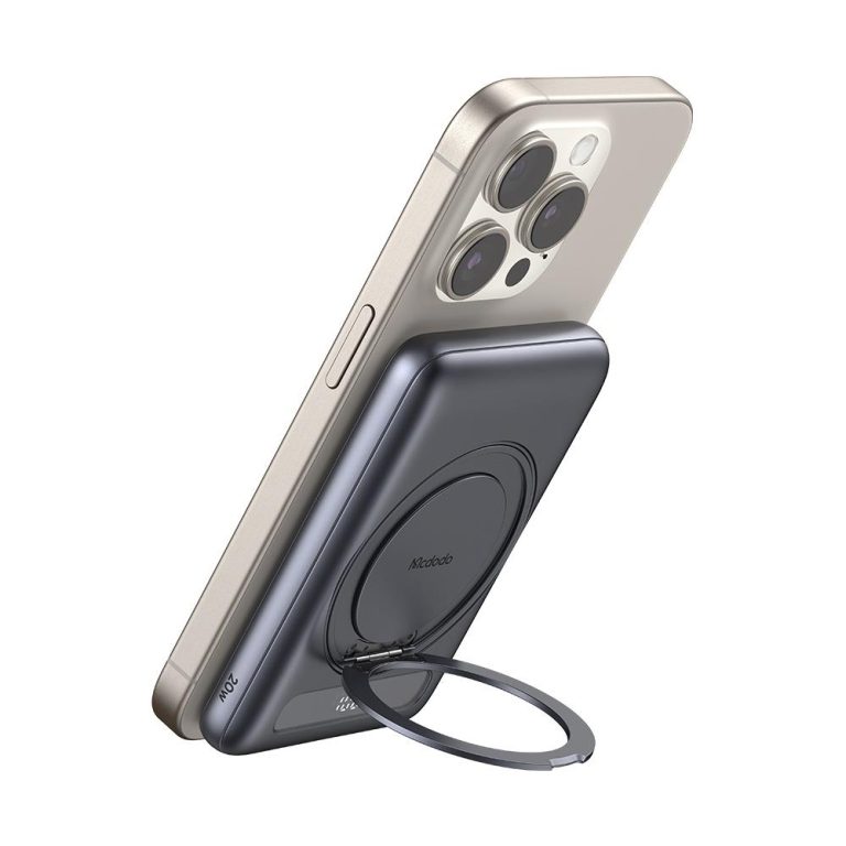 MC-8361 5000mAh 20W 360° Halka Standlı Metal Manyetik PowerBank