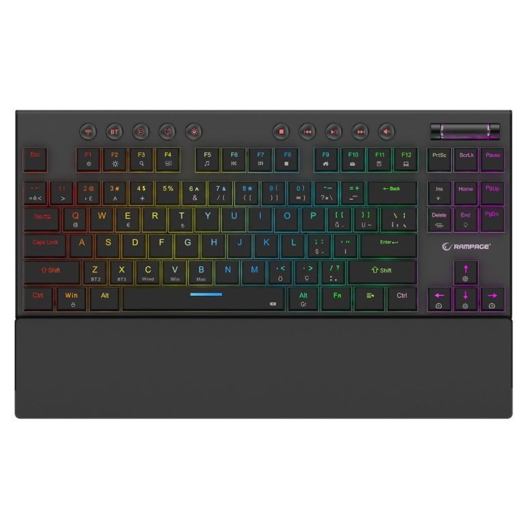 Rampage BERU Siyah 2.4G + BT Wireless RED SWITCH Mekanik Gaming Oyuncu