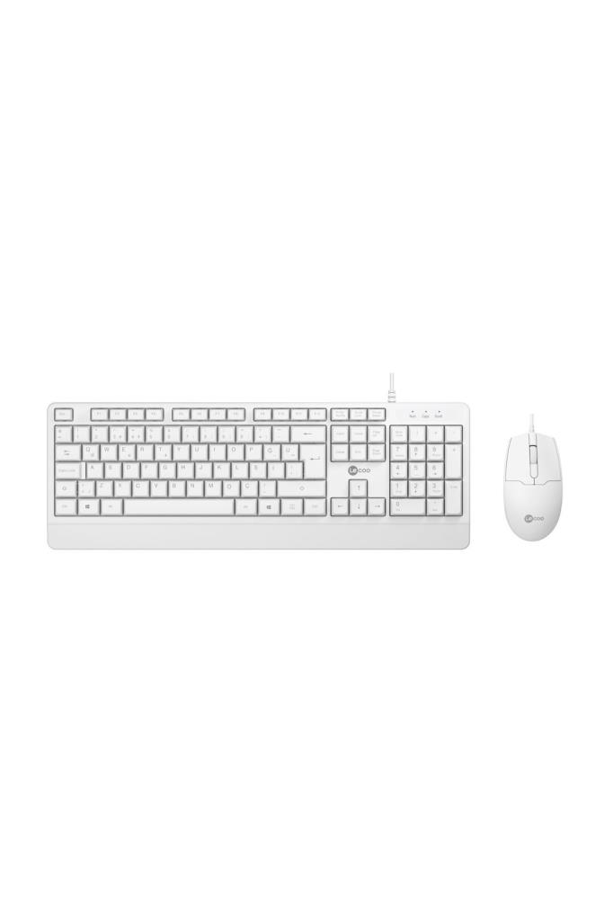 Lecoo Cm106 Kablolu Klavye Ve Mouse Set Beyaz