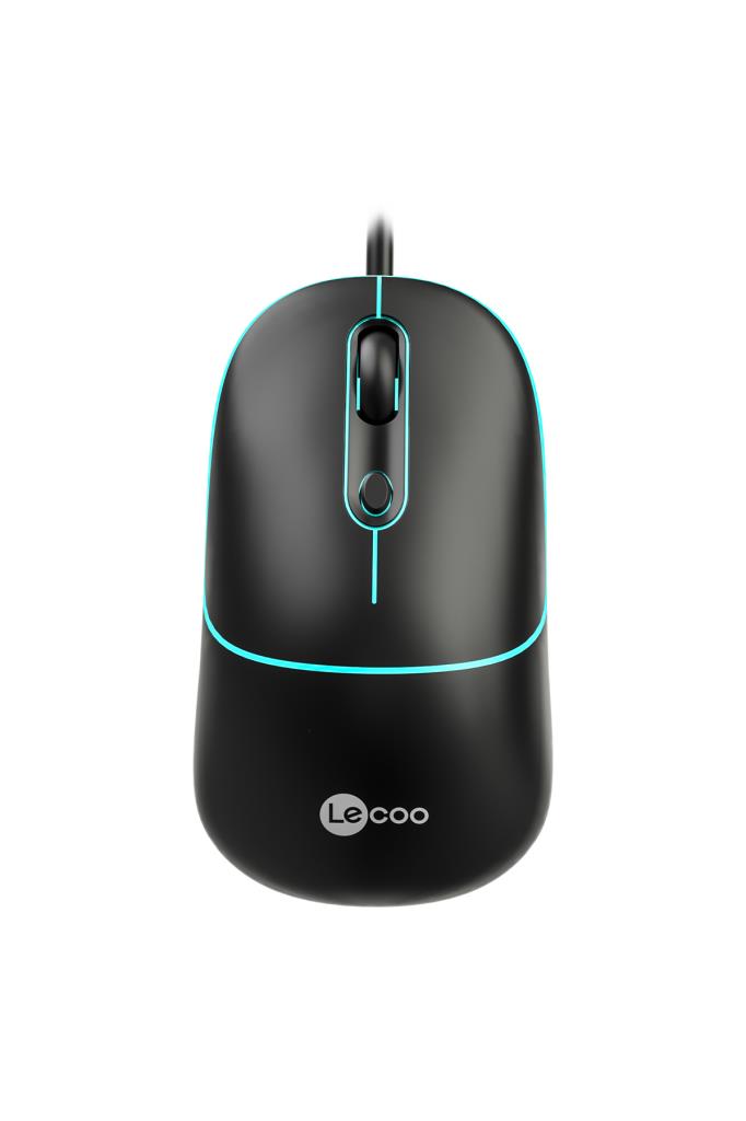 Lecoo Ms110 Usb Kablolu Rgb 2400dpi 4 Tuşlu Sessiz Click Mouse Siyah